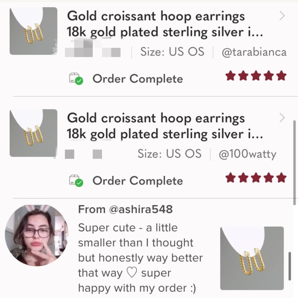 🌟Buy 1 Get 1 FREE Vermeil twisted link hoop earrings gold sterling silver - Picture 4 of 10